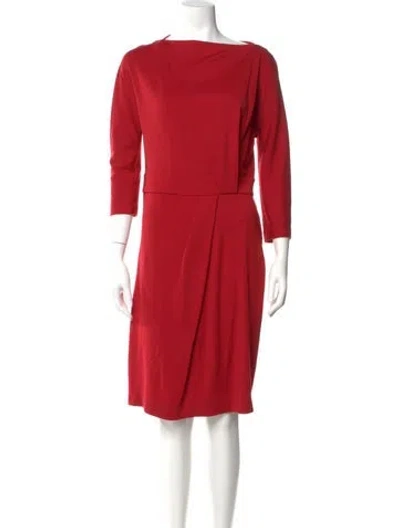 Pre-owned Ferragamo Wool Knee-length Dress In Red