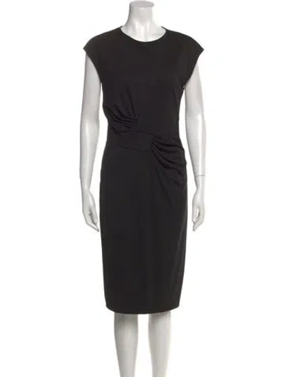 Pre-owned Ferragamo Wool Knee-length Dress W/ Tags In Black