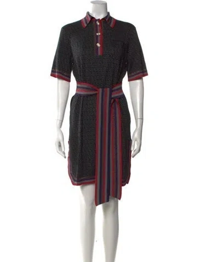 Pre-owned Ferragamo Wool Knee-length Dress W/ Tags In Black