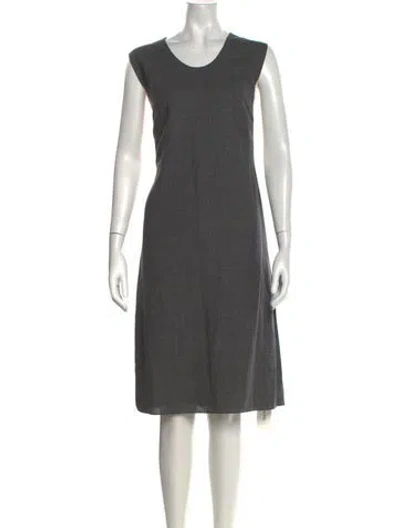Pre-owned Ferragamo Wool Knee-length Dress W/ Tags In Grey