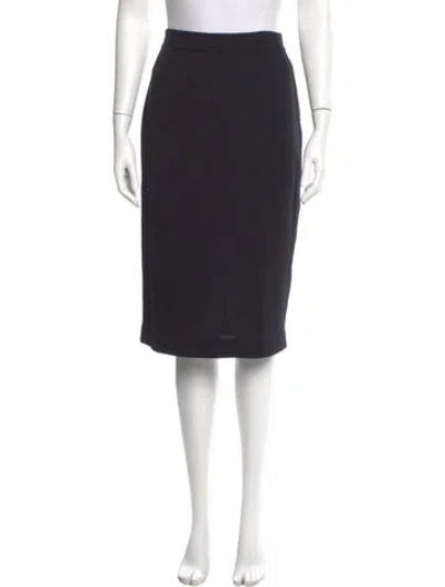 Pre-owned Ferragamo Wool Knee-length Skirt In Black