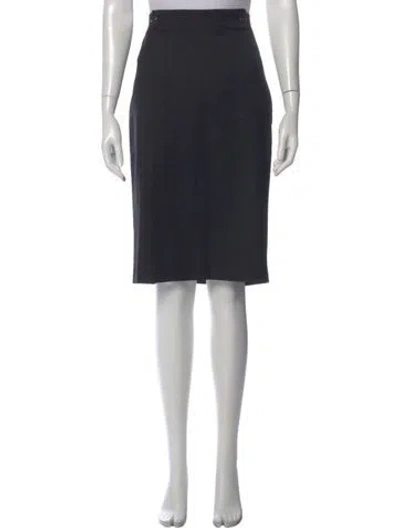 Pre-owned Ferragamo Wool Knee-length Skirt In Black