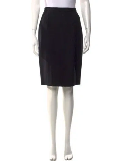 Pre-owned Ferragamo Wool Knee-length Skirt In Black