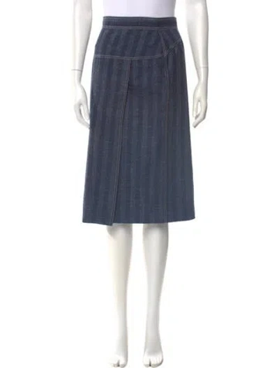 Pre-owned Ferragamo Wool Knee-length Skirt In Blue