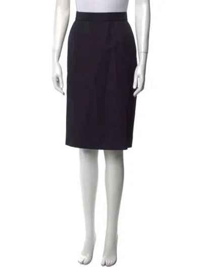 Pre-owned Ferragamo Wool Knee-length Skirt In Blue