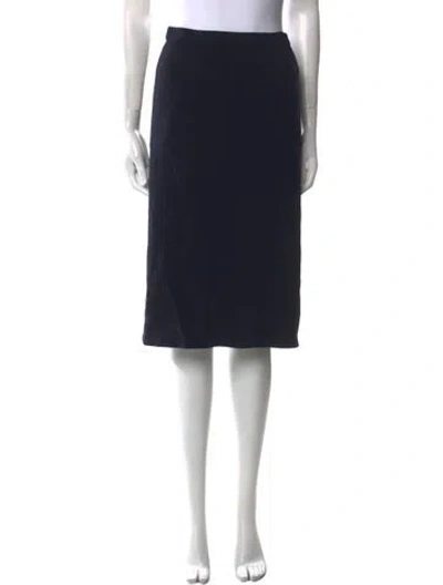 Pre-owned Ferragamo Wool Knee-length Skirt In Blue