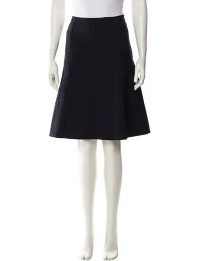 Pre-owned Ferragamo Wool Knee-length Skirt In Blue