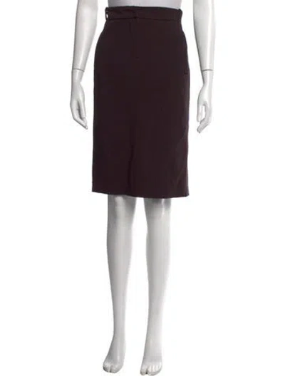 Pre-owned Ferragamo Wool Knee-length Skirt In Brown