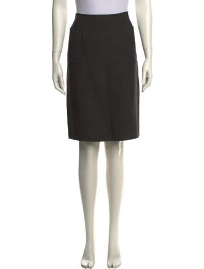 Pre-owned Ferragamo Wool Knee-length Skirt In Gray