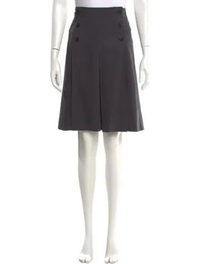 Pre-owned Ferragamo Wool Knee-length Skirt In Gray