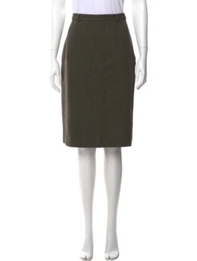 Pre-owned Ferragamo Wool Knee-length Skirt In Green