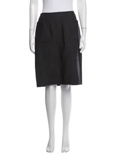 Pre-owned Ferragamo Wool Knee-length Skirt In Grey
