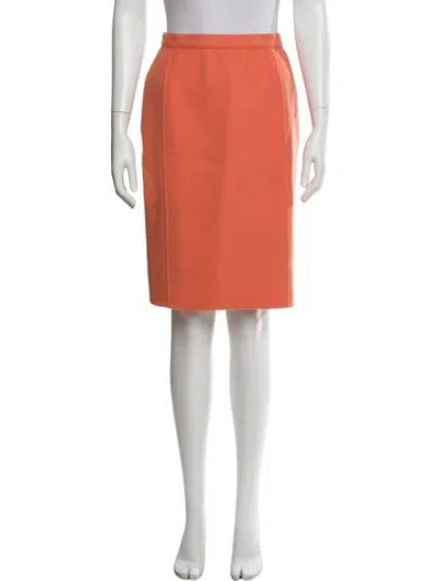 Pre-owned Ferragamo Wool Knee-length Skirt In Orange