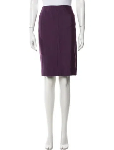 Pre-owned Ferragamo Wool Knee-length Skirt In Purple