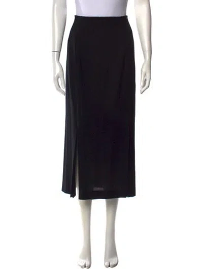 Pre-owned Ferragamo Wool Long Skirt In Black