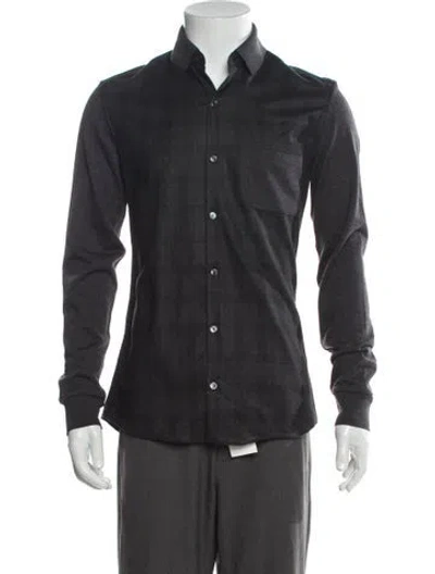 Pre-owned Ferragamo Wool Long Sleeve Shirt In Black