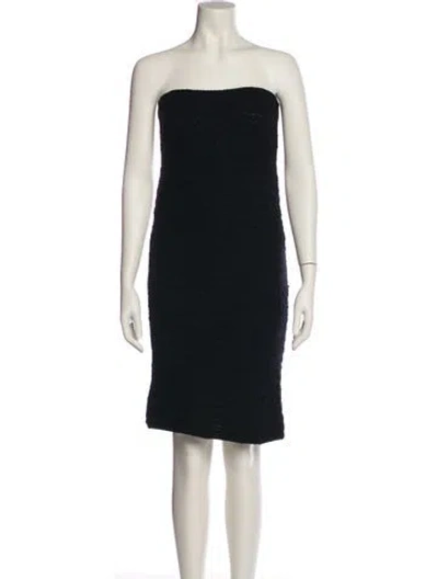 Pre-owned Ferragamo Wool Midi Length Dress In Black