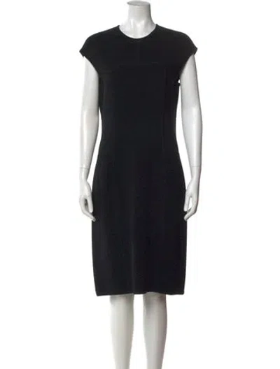 Pre-owned Ferragamo Wool Midi Length Dress In Black