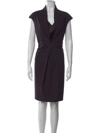 Pre-owned Ferragamo Wool Midi Length Dress In Black