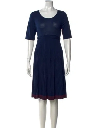 Pre-owned Ferragamo Wool Midi Length Dress In Blue