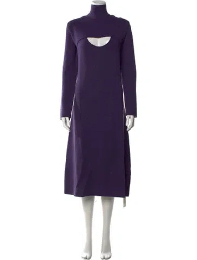 Pre-owned Ferragamo Wool Midi Length Dress W/ Tags In Purple