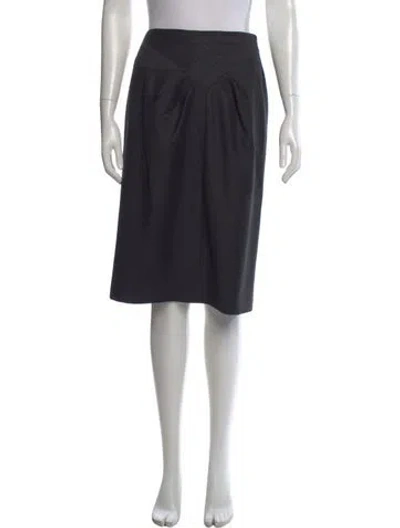 Pre-owned Ferragamo Wool Midi Length Skirt In Black