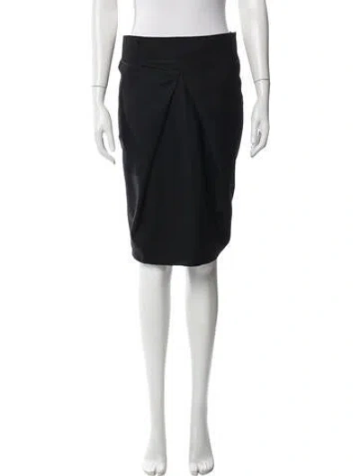 Pre-owned Ferragamo Wool Midi Length Skirt In Black