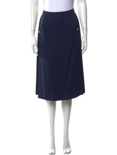 Pre-owned Ferragamo Wool Midi Length Skirt In Blue