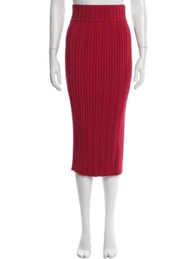 Pre-owned Ferragamo Wool Midi Length Skirt In Red