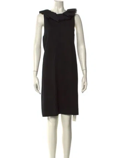 Pre-owned Ferragamo Wool Mini Dress In Black