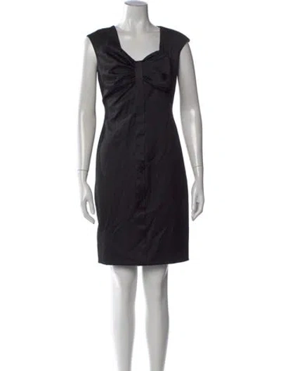 Pre-owned Ferragamo Wool Mini Dress In Black