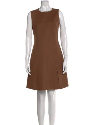Pre-owned Ferragamo Wool Mini Dress In Neutral