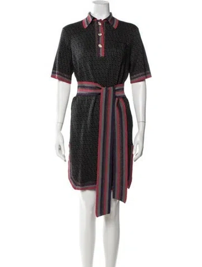 Pre-owned Ferragamo Wool Mini Dress W/ Tags In Black