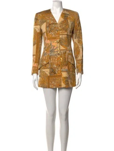 Pre-owned Ferragamo Wool Mini Dress In Yellow