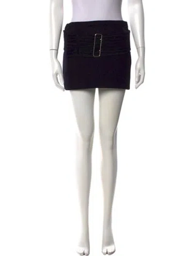 Pre-owned Ferragamo Wool Mini Skirt In Black