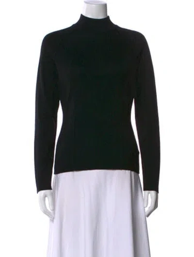 Pre-owned Ferragamo Wool Mock Neck Sweater In Black