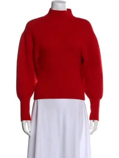 Pre-owned Ferragamo Wool Mock Neck Sweater In Red