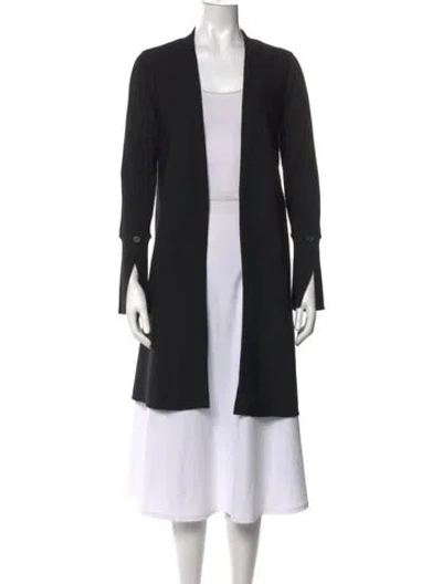 Pre-owned Ferragamo Wool Open Front Sweater In Black