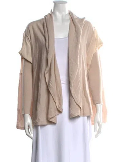Pre-owned Ferragamo Wool Open Front Sweater In Neutral
