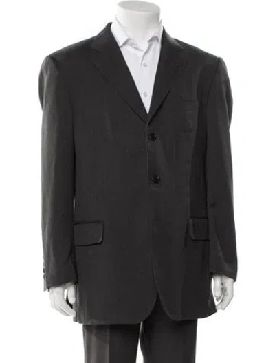Pre-owned Ferragamo Wool Overcoat In Gray