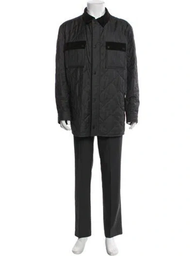 Pre-owned Ferragamo Wool Parka In Gray