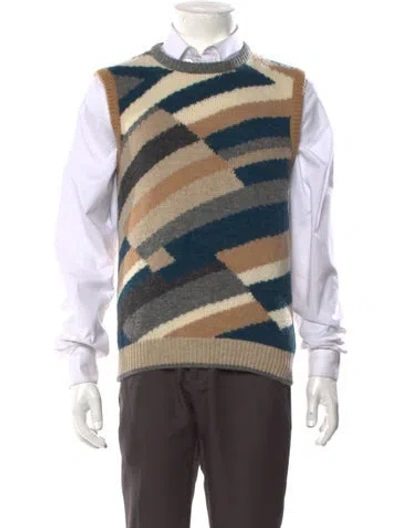 Pre-owned Ferragamo Wool Patterned Sweater Vest