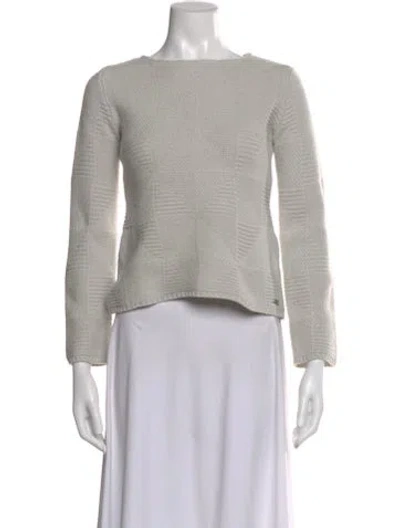 Pre-owned Ferragamo Wool Patterned Sweater W/ Tags In Gray