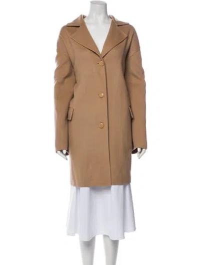 Pre-owned Ferragamo Wool Peacoat In Brown