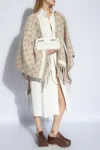 Ferragamo Women's Gancini Jacquard Wool Cape In Beige