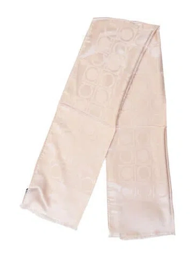 Pre-owned Ferragamo Wool Printed Scarf In Neutral