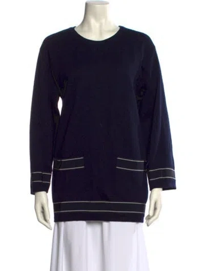Pre-owned Ferragamo Wool Printed Sweater In Blue