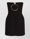 Ferragamo Pure Wool Mini Dress With Tulle Insert