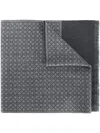 Ferragamo Gancini Pattern Wool Scarf In Gray