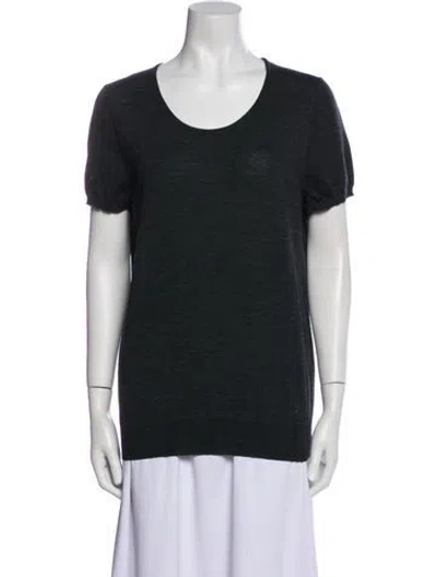 Pre-owned Ferragamo Wool Scoop Neck Sweater In Black